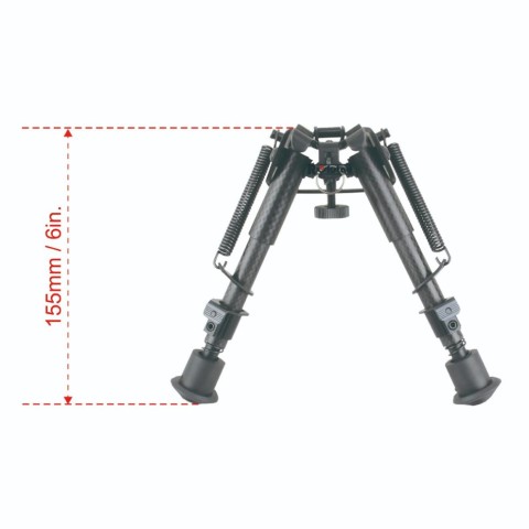 Сошки Vector Optics 155-230 мм на антабку. Карбонове волокно, підпружинені