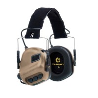 Тактические шумоподавляющие наушники EARMOR M31 COY + крепеж на каску с рейками ARC (FAST, TOR-D, ACH, MICH)