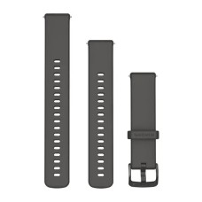Быстросменные ремешки Garmin силиконовые (18 мм) гравийно-серые со сланцевой фурнитурой