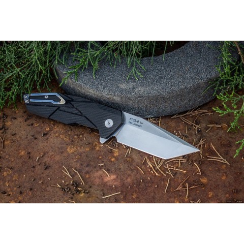 Ніж складаний туристичний Ruike P138-B, (9 см) 14C28N / G10 чорний