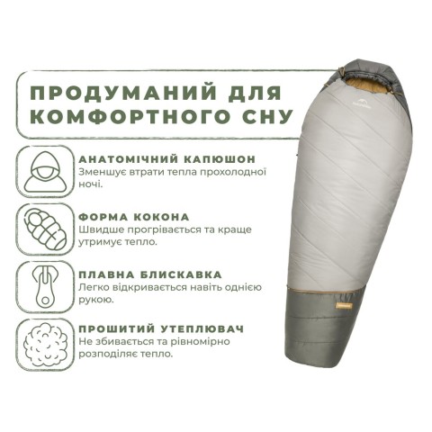 Спальник Naturehike Pro MG270 CNK2550WS044, p-p XL,  зелений