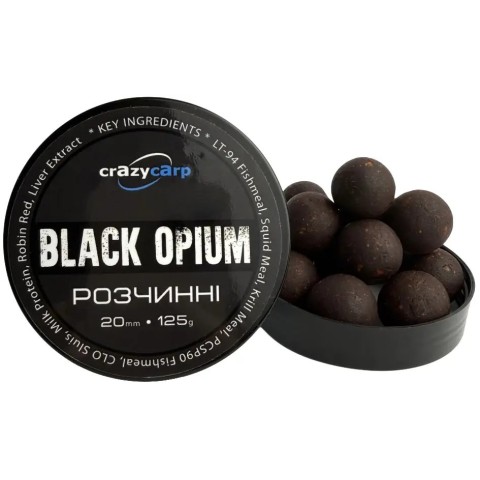 Бойлы Crazy Carp Soluble Hookbaits Black Opium 20mm 125g
