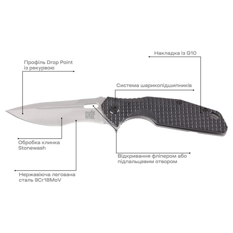 Нож Skif Defender II SW ц:black