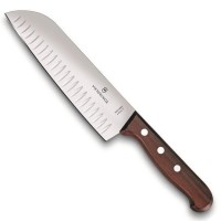 Ніж кухонний сантоку fluted Victorinox 17см, рожеве дерево