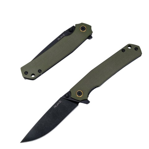 Ніж складаний туристичний Ruike P801-G, (8.6 см) 14C28N / G10 оливковий