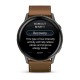 Смарт-годинник Garmin Venu 4 (45 мм) сланцевий з чорним силіконовим ремінцем та коричневим шкіряним