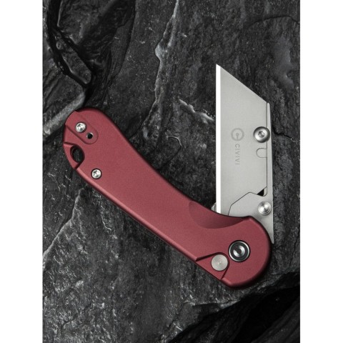 Ніж трапеція складаний кишеньковий Civivi Elementum Utility, (5.8 см) 6Cr13 / Aluminum червоний