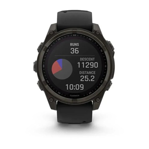 Смарт-годинник Garmin fenix 8 (47 мм) Sapphire Solar карбоново-сірий DLC титан чорний/гравійно-сірий