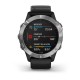 Смарт-часы Garmin fenix 6 серебристые с черным ремешком
