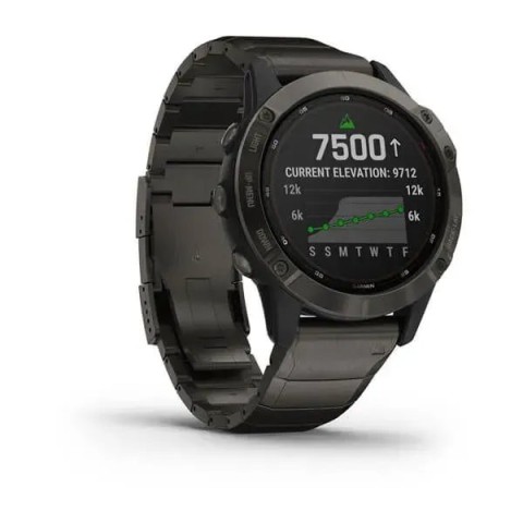 Смарт-часы Garmin fenix 6 Pro Solar Edition титановые углеродно-серые DLC с титановым DLC ремешком