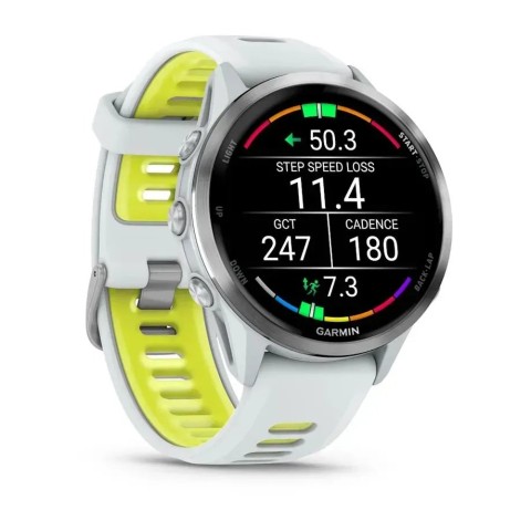 Смарт-годинник Garmin Forerunner 970 титан білий/яскраво-жовтий