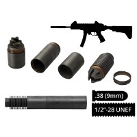 AFTactical S441-NF60 2в1 пбс+пламегас з радіатором, 6 сепараторів, .38 (9мм), 1/2x28 UNEF, AKDAS SA-9 HP