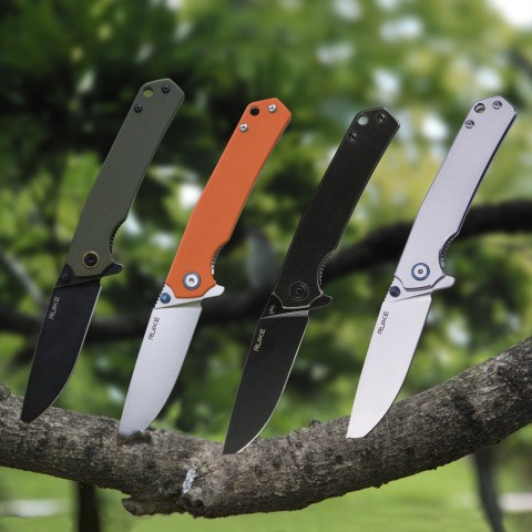 Ніж складаний туристичний Ruike P801-J, (8.6 см) 14C28N /  G10 помаранчевий