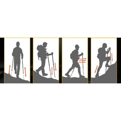 Трекінгова палиця Naturehike NH17D017-D, 56-120 см, сіра