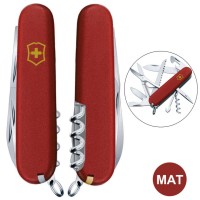 Ніж Victorinox Huntsman Mat 91мм,15функ,черв.мат,жовт.лого