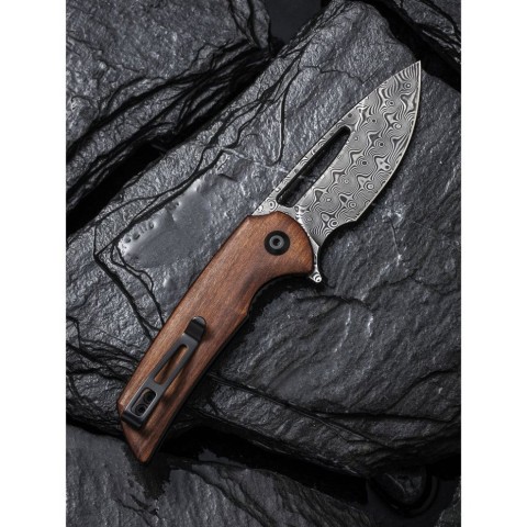 Ніж складаний кишеньковий Civivi Odium, (6.7 см) Damascus / Guibourtia Wood