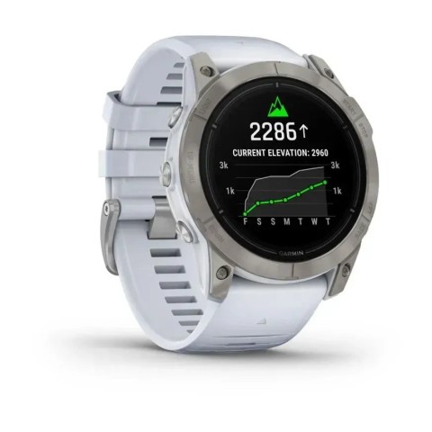 Смарт-годинник Garmin epix Pro Gen 2 Sapphire Edition (51 мм) титановий з ремінцем кольору білого каменю