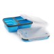 Ланчбокс складаний з кришкою-засувкою та ловилкою блакитний СИЛА (350 мл/350 мл/650 мл))