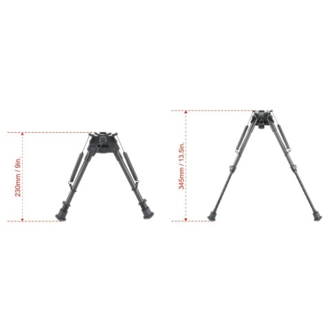 Сошки Vector Optics 230-345 мм Карбонове волокно, підпружинені з ричагом