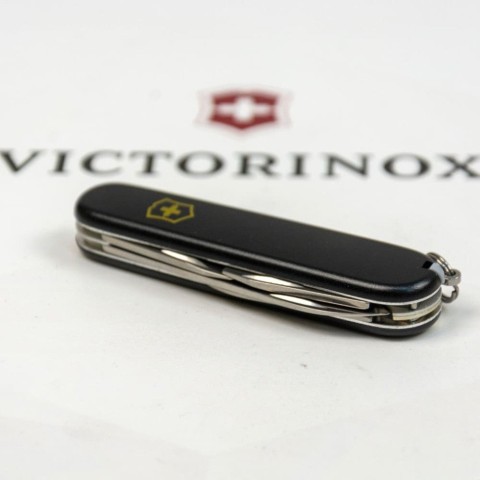 Ніж Victorinox Spartan Mat 91мм,12функ,чорн.мат,штоп,жовт.лого