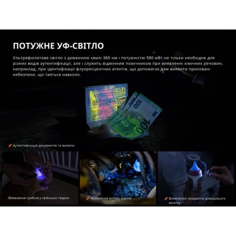 Ліхтар наключний Fenix E06R сірий