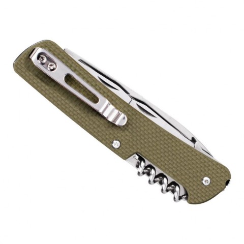 Багатофункціональний ніж Ruike Criterion L51, (8.5 см) 12C27 / G10 зелений, 23 інстр.
