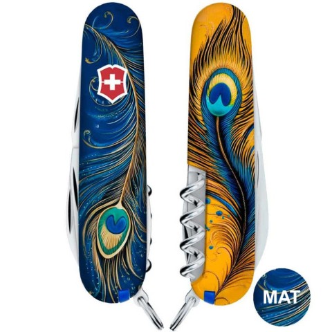 Ніж Victorinox Spartan Ukraine 91мм,13функ ,Чарівне перо Жар-Птиці