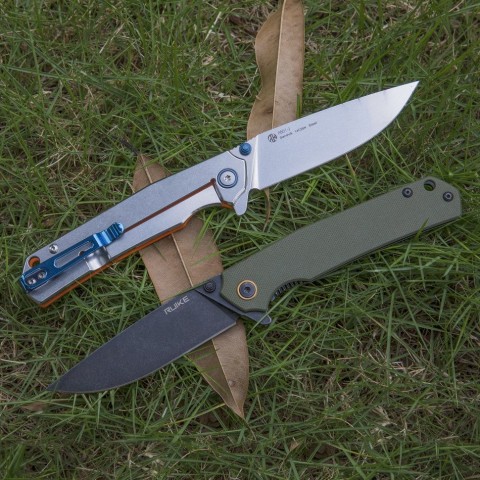 Ніж складаний туристичний Ruike P801-J, (8.6 см) 14C28N /  G10 помаранчевий