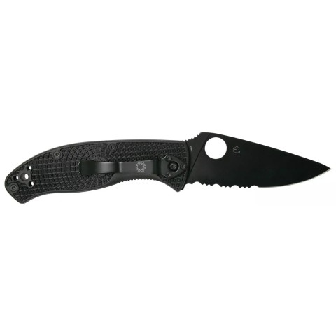 Нож Spyderco Tenacious Black Blade Half Serrated Lightweight