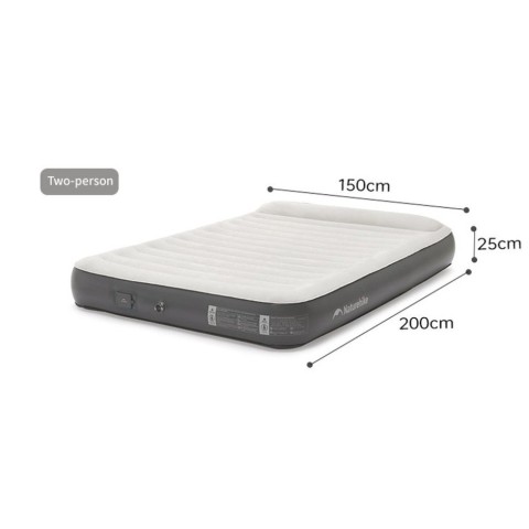 Самонадувний матрац, двомісний, із вбудованою помпою Naturehike CNK2450WS040, 250 мм, сірий