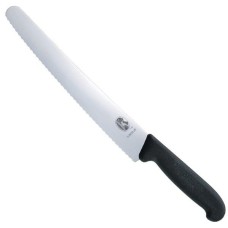 Нож кухонный кондитерский Victorinox Fibrox 26 см, серрейтор, черный