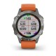 Смарт-часы Garmin fenix 6 Pro Sapphire титановые с темно-оранжевым ремешком