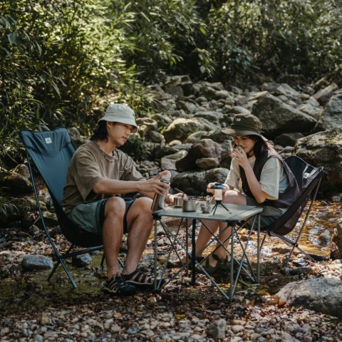 Стілець складаний ультралегкий Naturehike Stellaluna L04 CNK2450JJ015, розмір М, алюміній, сірий