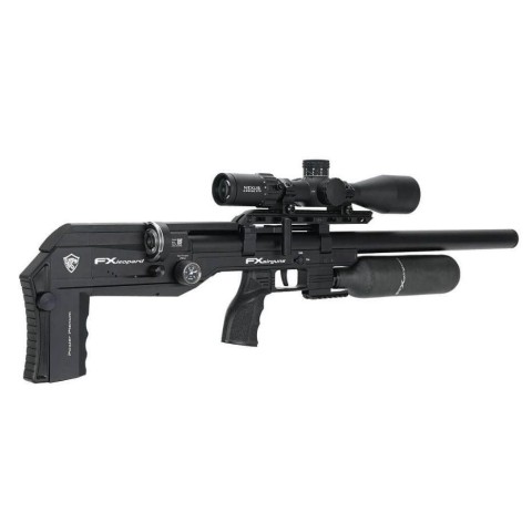 Пневматическая редукторная винтовка FX Airgun Leopard Black Sniper Bottle .177 кал