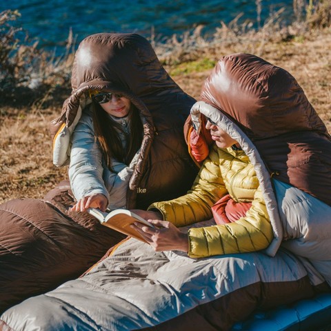 Спальник з натуральним пухом Naturehike Snowbird CNK2550WS014, p-р L, коричневий 400 г