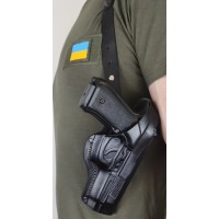 Кобура шкіряна оперативна для Beretta-92FS двостороння + чохол/обойма