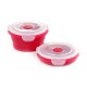 Ланчбокс складаний з кришкою-засувкою круглий червоний СИЛА (400 мл)