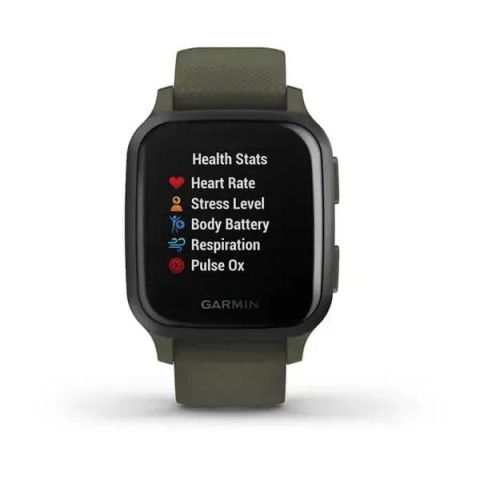 Смарт-годинник Garmin Venu Sq Music Edition темно-зелений із сірим безелем