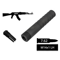 2в1 пламегаситель+глушитель AFTactical S44F24, 7.62мм, 14x1Lh, АК47, АКM