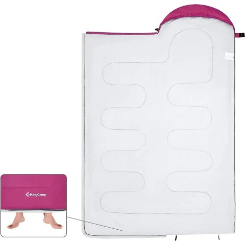 Спальный мешок KingCamp Oasis 250 Comf +12°C / Lim +7°C / Extr -3°C Rosered