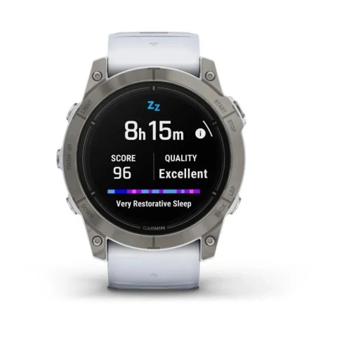 Смарт-годинник Garmin epix Pro Gen 2 Sapphire Edition (51 мм) титановий з ремінцем кольору білого каменю