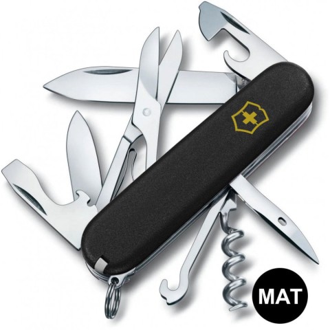 Ніж Victorinox Climber Mat 91мм,14функ,чорн мат,жовт.лого
