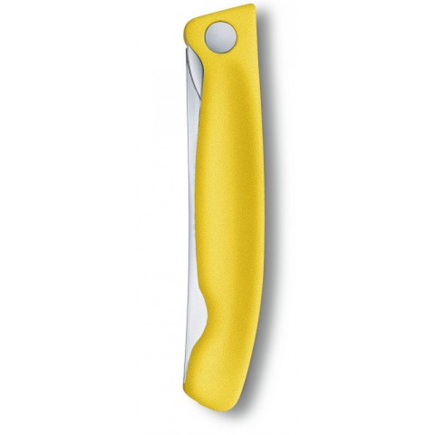 Кухонний ніж Victorinox SwissClassic Foldable Paring лезо 11см хвил. з жовт. ручкою (блістер)