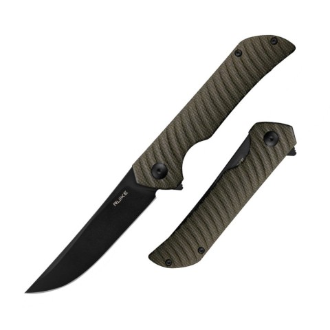 Ніж складаний туристичний Ruike P122-MB, (9.2 см) 14C28N / мікарта коричневий