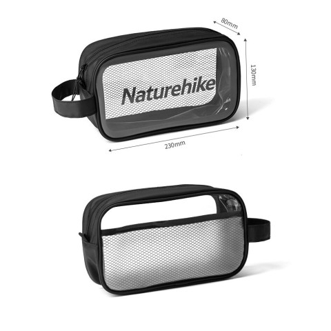 Косметичка портативна водонепроникна Naturehike NH20SN007, Розмір М, чорна прозора