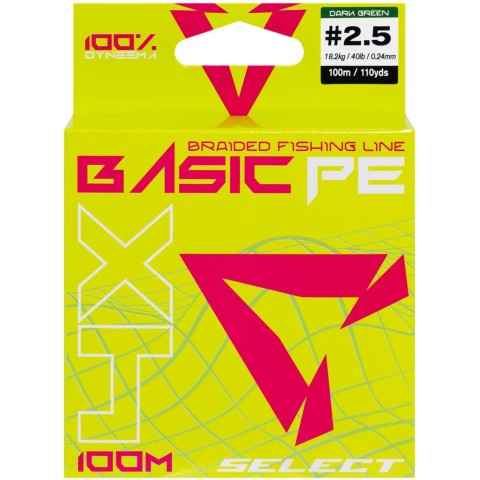 Шнур Select Basic PE Green 100m #2.5/0.24mm 40lb/18.2kg