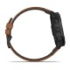 Смарт-часы Garmin fenix 6X Sapphire Edition черные DLC с каштановыми кожаным ремешком