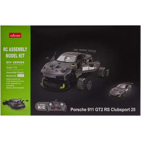 Машинка-конструктор Rastar Porsche 911 GT2 RS Clubsport 25 1:18. Сірий