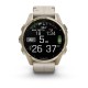 Смарт-часы Garmin fenix 8 AMOLED (43 мм) Sapphire золотистий/известняково-серый кожаный ремешок эксклюзив