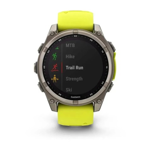 Смарт-годинник Garmin fenix 8 (47 мм) Sapphire Solar титан яскраво-жовтий/графітовий